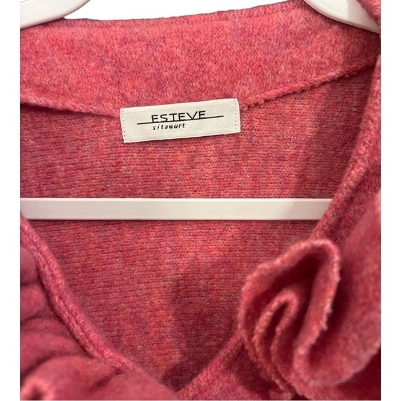 Esteve Sita Murt Made in Spain Wool Blend Pink Ruffle Jacket Size 10 (UK 44) BU3 - Picture 2 of 4